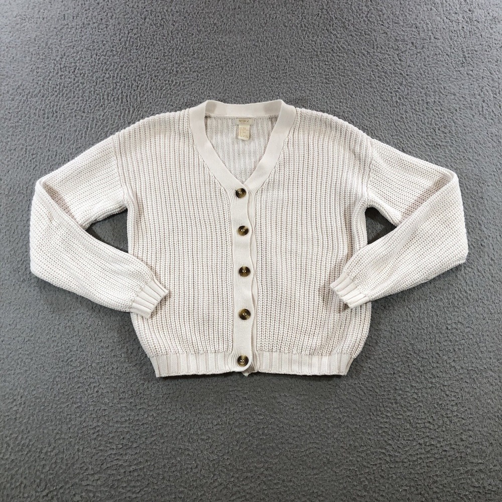 Forever21 Girls Knit Cardigan Sweater 11/12 White
